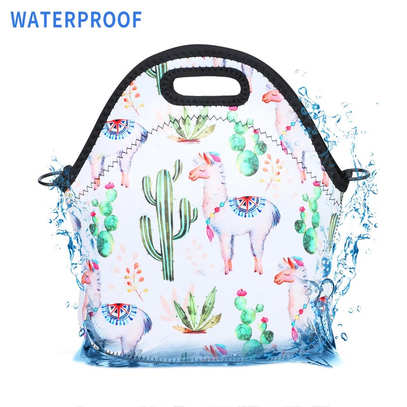 Violet Mist Neoprene Lunch Bag for Women Insulated Cute Lunch Bag Tote Box Reusable Waterproof Extra Pocket Zipper Work Outdoor Men Women Adults Gift - Image 4